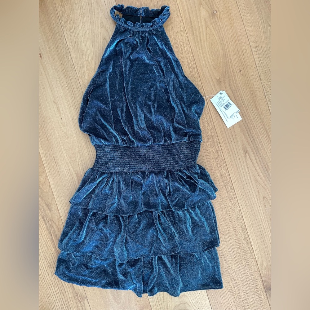 Aidan by Aidan Mattox Shimmering Blue Mini Dress